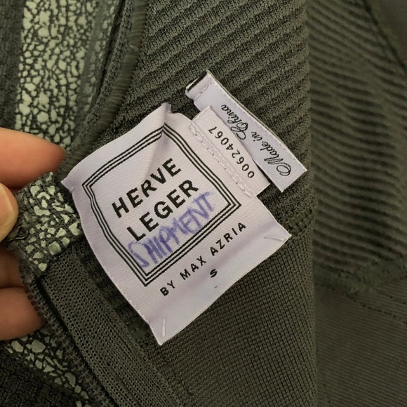 Herve Leger ZELINA Silver Metallic Mermaid Dress - Picture 6 of 8